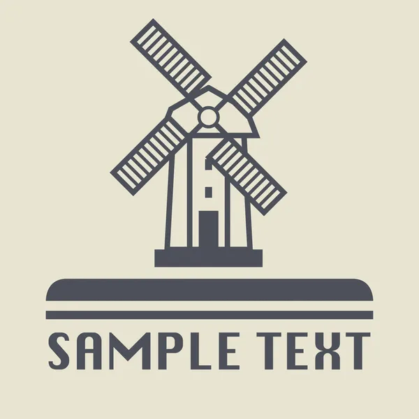 Windmill icon or sign — Stock Vector