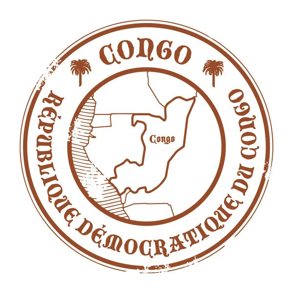 Carimbo de borracha Grunge com Congo —  Vetores de Stock