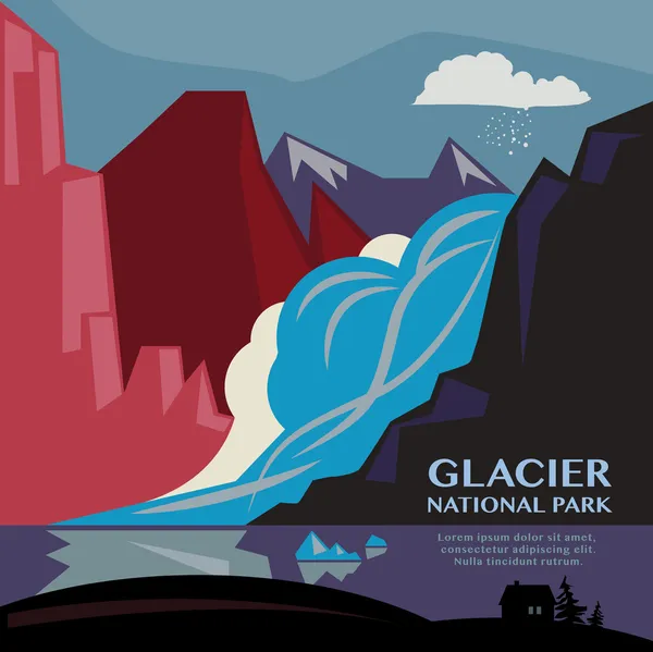 Glacier national park background — Stock Vector