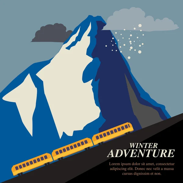 Invierno montaña aventura fondo — Vector de stock