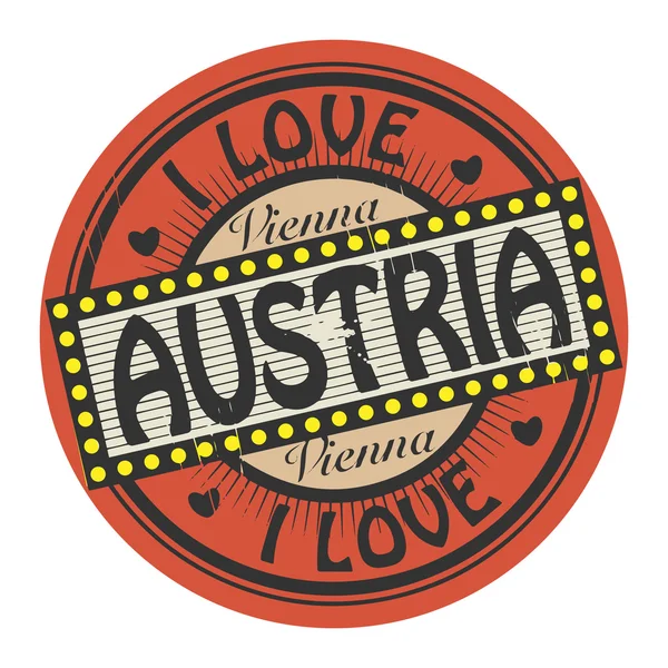 Me encanta austria. — Vector de stock
