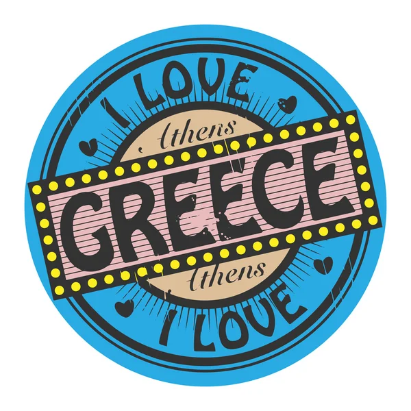 Amo la Grecia — Vettoriale Stock