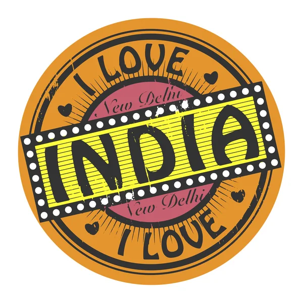 Me encanta la India — Vector de stock