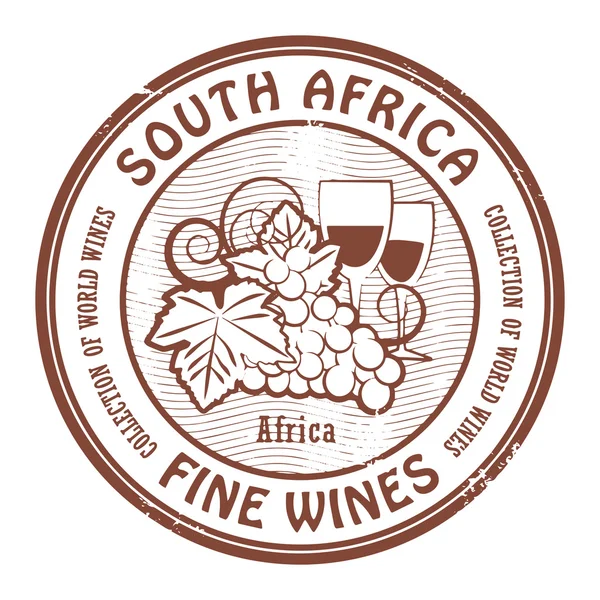 Afrique du Sud, Vins fins — Image vectorielle