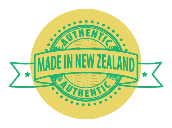 Stamp with the text Authentic, Made in New Zealand — Stock Vector