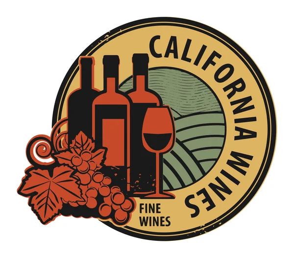 Grunge razítko s slova Kalifornie, kvalitní vína — Stockový vektor