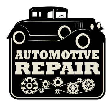 Vintage otomotiv tamir işareti