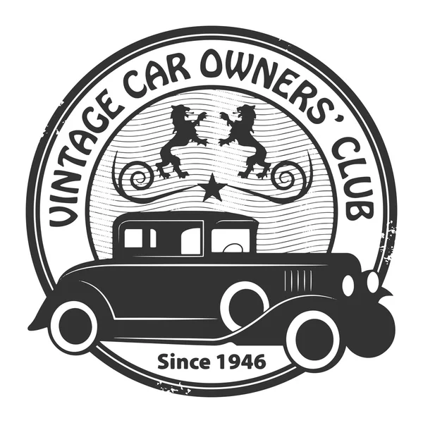 Club de coches o sello grunge garaje — Vector de stock