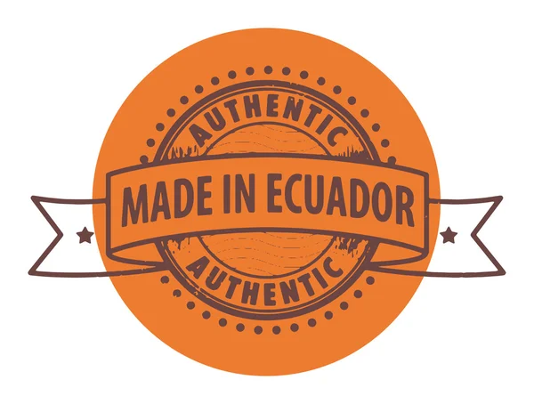 Stamp with the text Authentic, Made in Ecuador — Stock Vector