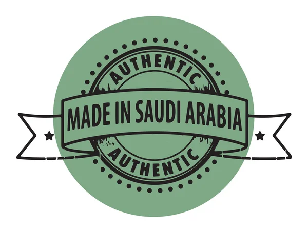 Stempel met de tekst authentiek, made in Saoedi-Arabië — Stockvector