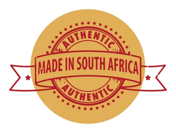 Stempel z tekst autentyczny, wykonane w Republice Południowej Afryki — Wektor stockowy