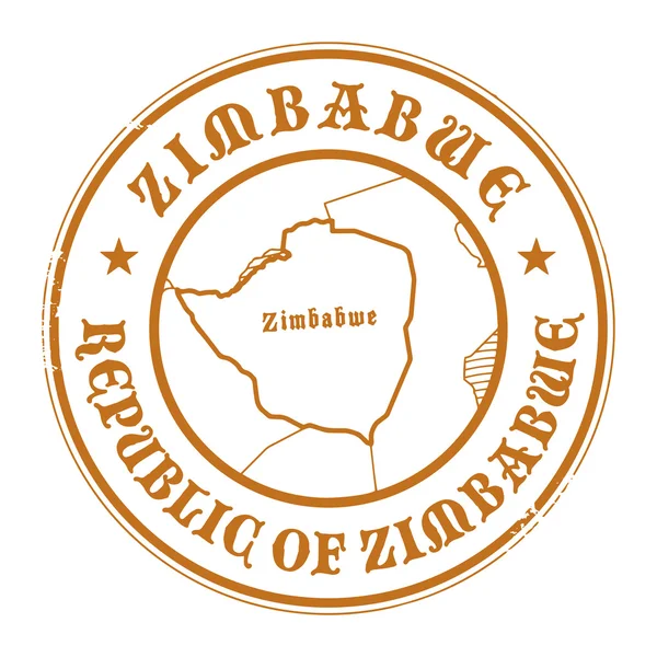 Carimbo de borracha Grunge com o nome e mapa de Zimbabué — Vetor de Stock