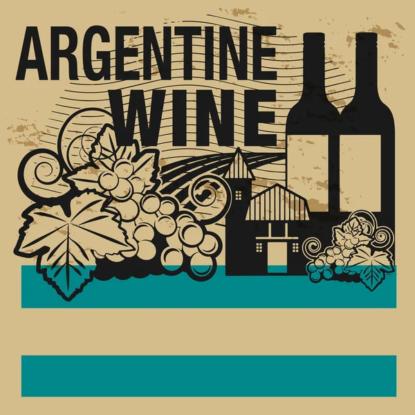 Надписи или этикетки со словами Argentine Wine — стоковый вектор