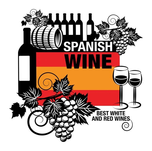 Známka s slov španělského vína — Stockový vektor