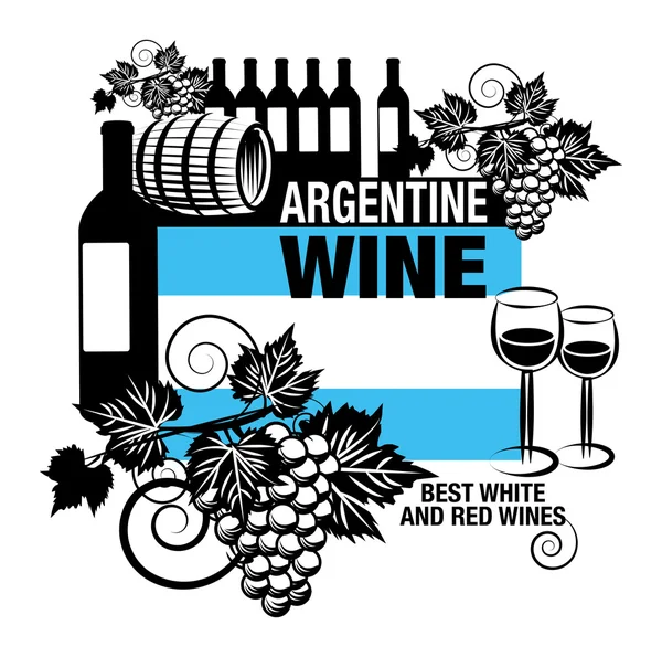Razítko nebo popisek s slova argentinská vína — Stockový vektor