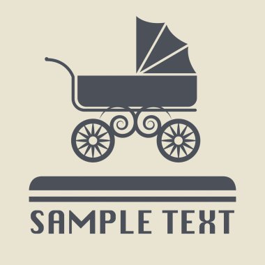 Baby Carriage icon or sign clipart