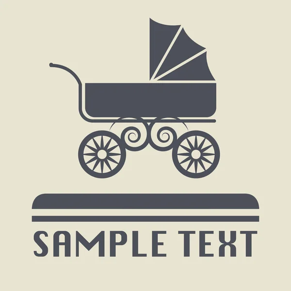 Baby Carriage icono o signo — Vector de stock