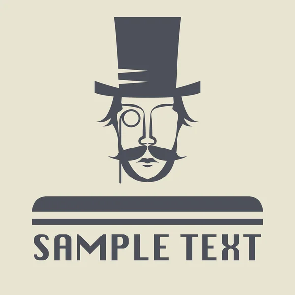 Chapeau et moustache icône ou signe — Image vectorielle