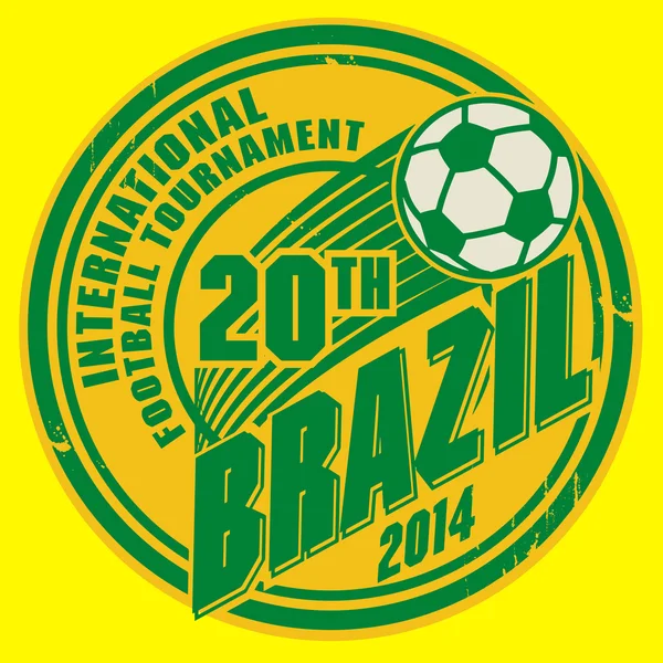 Grunge stempel met woord brazilië voetbal — Stockvector