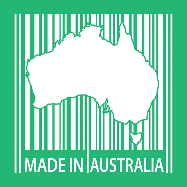 Selo ou etiqueta com código de barras e texto Made in Australia —  Vetores de Stock