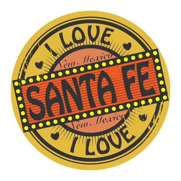 Grunge sello de color con texto Me encanta Santa Fe dentro — Vector de stock