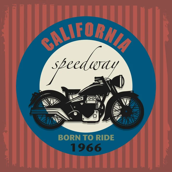 Vintage Etichetta moto — Vettoriale Stock
