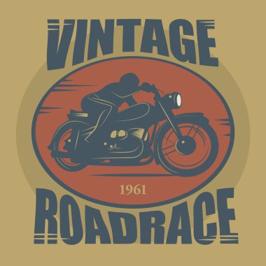 Vintage motosiklet sporu etiketi