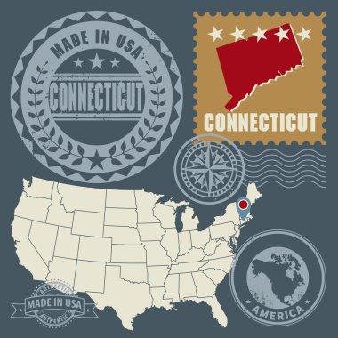 soyut posta pulları, connecticut, ABD ayarla