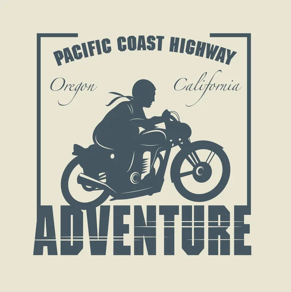 老式摩托车探险标签 — 图库矢量图片