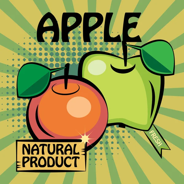 Яблочная этикетка — стоковый вектор