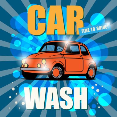 Retro car wash sign clipart