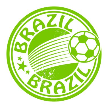 Grunge damga ile kelime Brezilya futbol