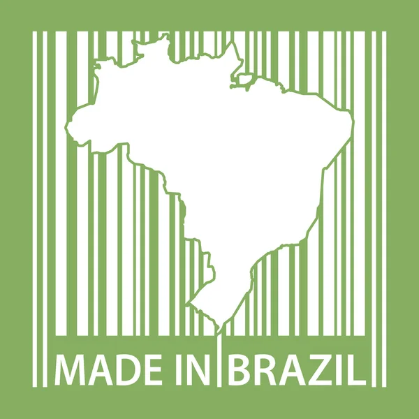 Razítko nebo štítku s čárovým kódem a text v Brazílii — Stockový vektor