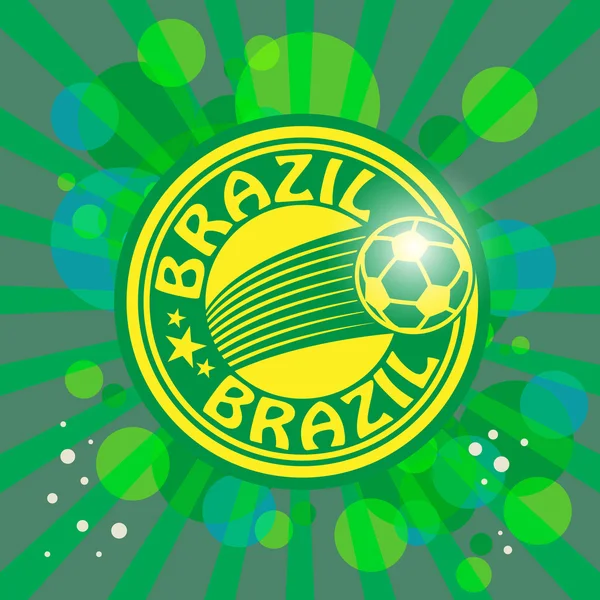 Label with word Brazil, football theme — Stock Vector