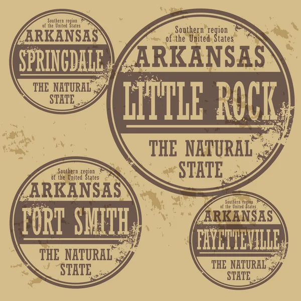 Sello de goma grunge de las ciudades de Arkansas — Archivo Imágenes Vectoriales