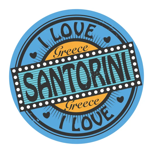 Texto Me encanta Santorini dentro — Vector de stock