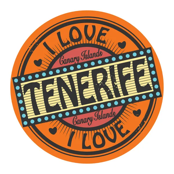 Text I Love Tenerife — Stock Vector