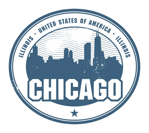 Sello de goma de Illinois, Chicago — Vector de stock