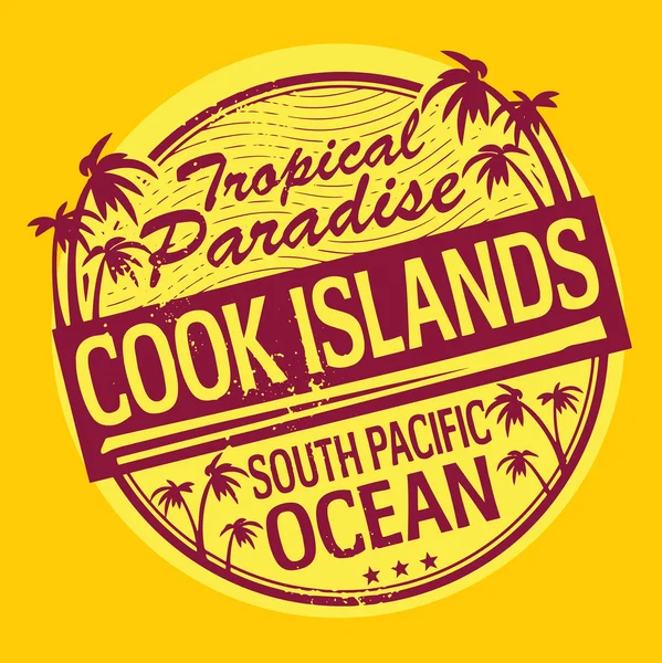 Lastik damga cook Adaları — Stok Vektör