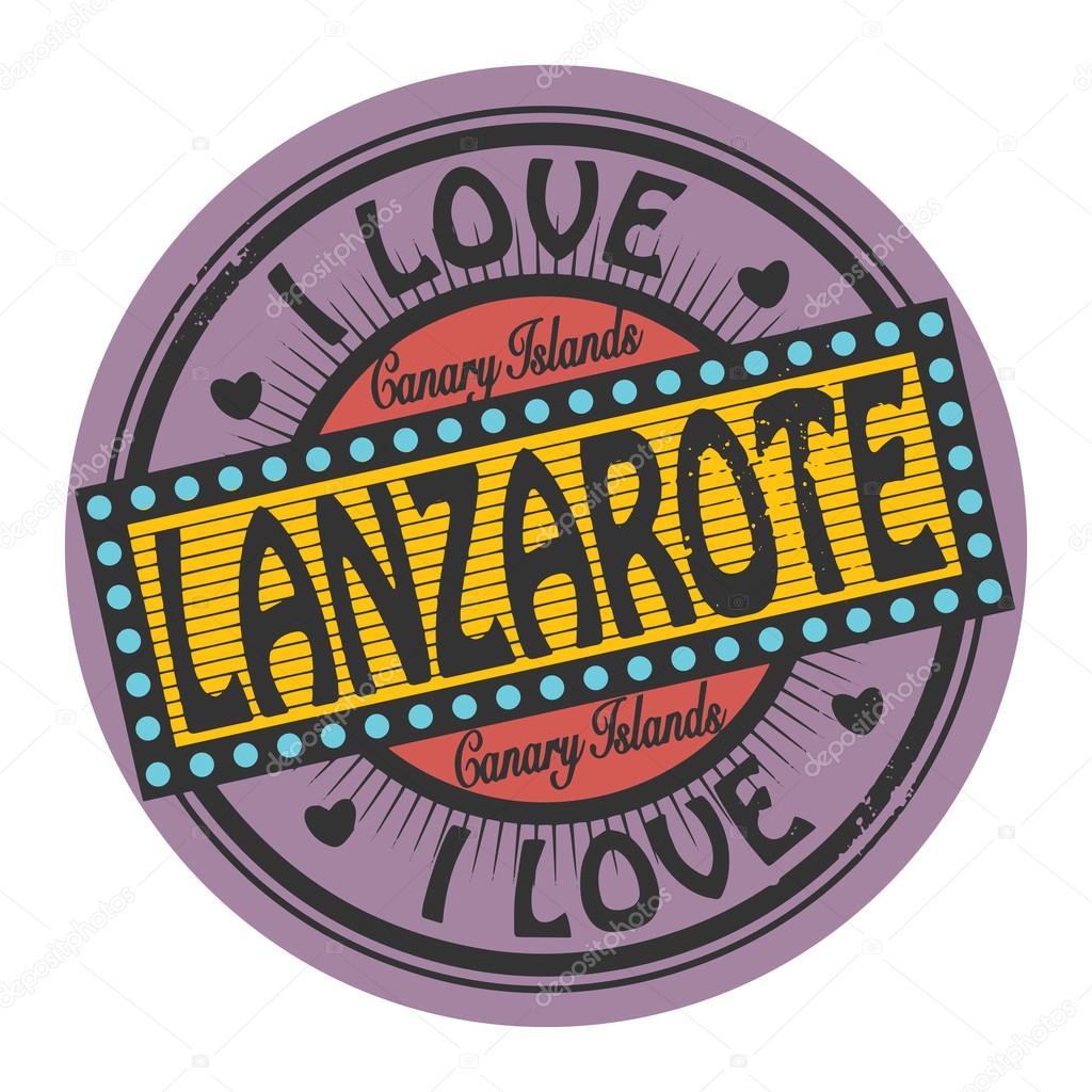 Stamp with text I Love Lanzarote