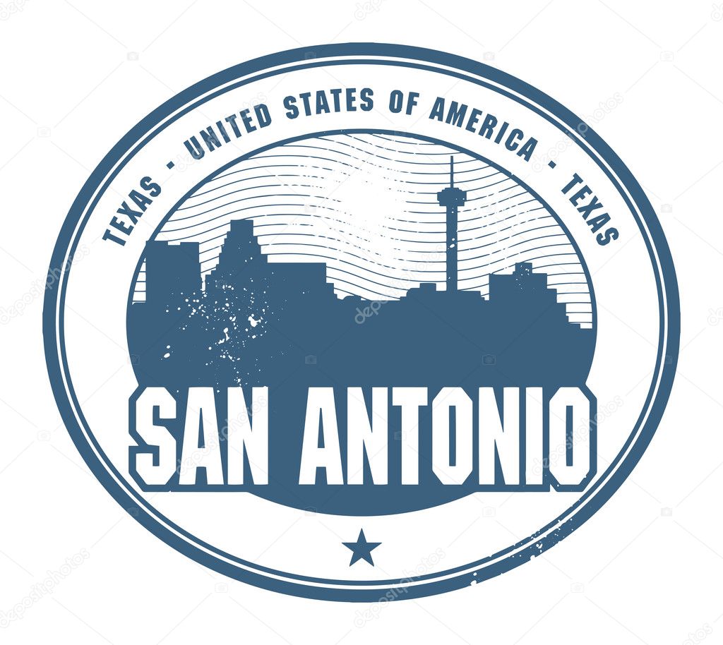 Grunge rubber stamp of Texas, San Antonio