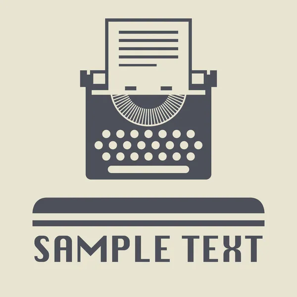 Typewriter icon or sign — Stock Vector