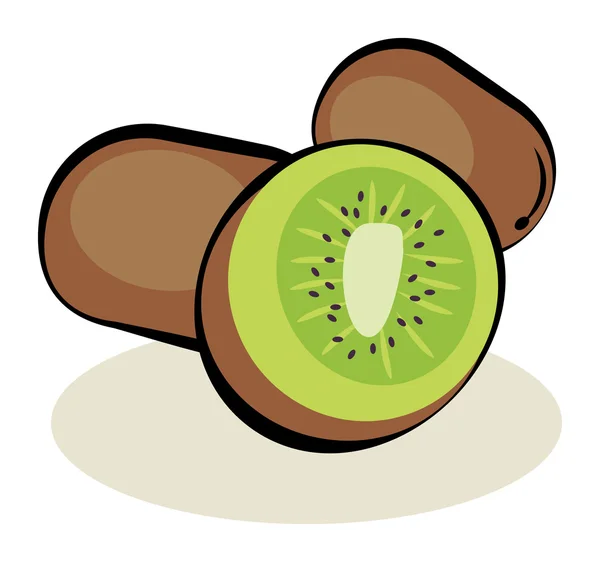 Fruta, Kiwi — Vetor de Stock