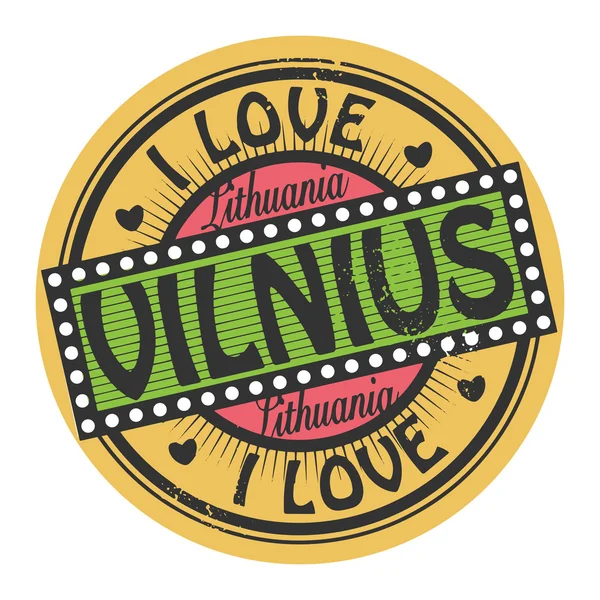 Text I Love Vilnius — Stock Vector