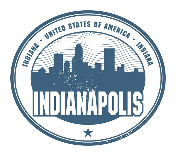 Grunge tampon caoutchouc avec le nom de l'Indiana — Image vectorielle