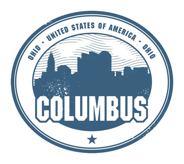 Grunge timbro di gomma con il nome di Ohio, Columbus — Vettoriale Stock