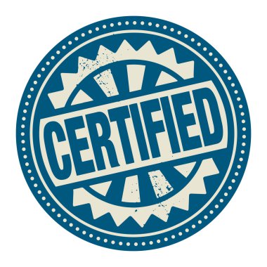 soyut damga veya sertifikalı metin etiketi içinde yazılı