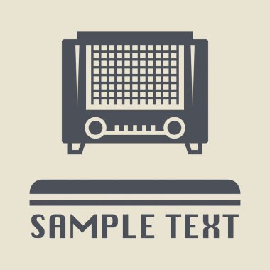 Retro radyo simgesini veya işareti