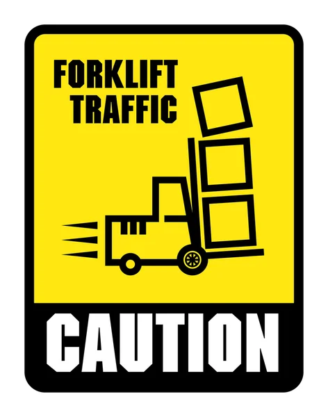 Perhatian Melihat Keluar Untuk Forklifts label atau tanda - Stok Vektor