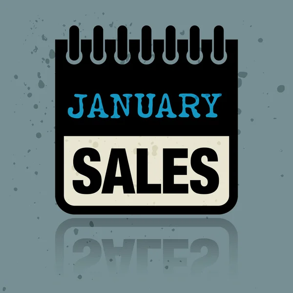 Étiquette du calendrier avec les mots January Sales écrite à l'intérieur — Image vectorielle